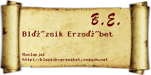 Blázsik Erzsébet névjegykártya