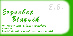 erzsebet blazsik business card