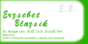 erzsebet blazsik business card